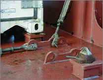 Steelwork being performed on a ship